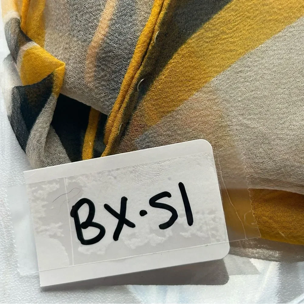 Vintage Silk Geometric Sheer Scarf